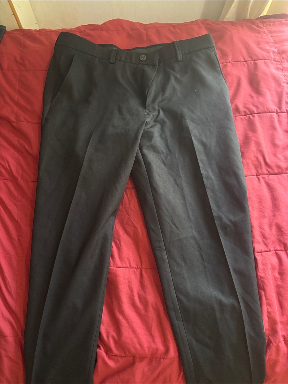 Men's Black Dress Pants - Classic Straight Fit
